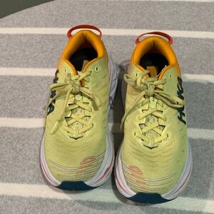Hoka Vibrant Yellow and Orange Athletic Shoes Bondi X
